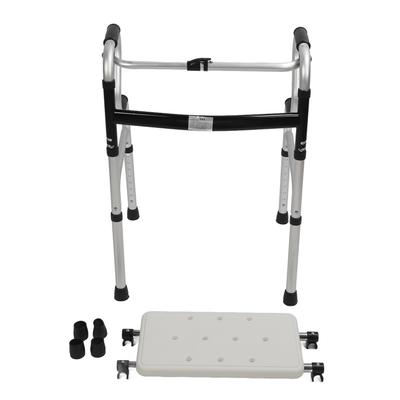 Folding Elderly Walker 8 Levels Adjustment Arm Support Walker Aluminum Alloy Handrail Walking Aid