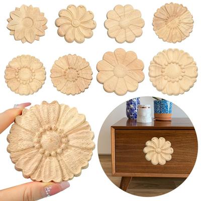 Decoration Unique Corner Appliques Frame Wood Carved Wooden Figurines Crafts Woodcarving Decorative