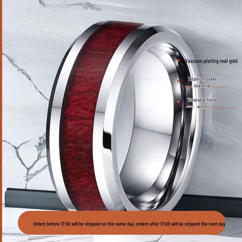 Men's 8mm Retro Titanium Steel Ring: Light Luxury, Niche Design