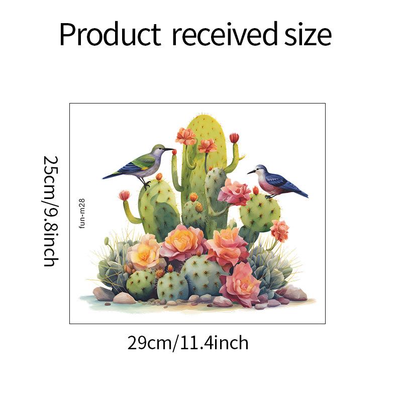 

Зеленое растение кактус птица туалетный столб ванная комната украшение дома декоративная наклейка на стену 25*29CM/fun-m28