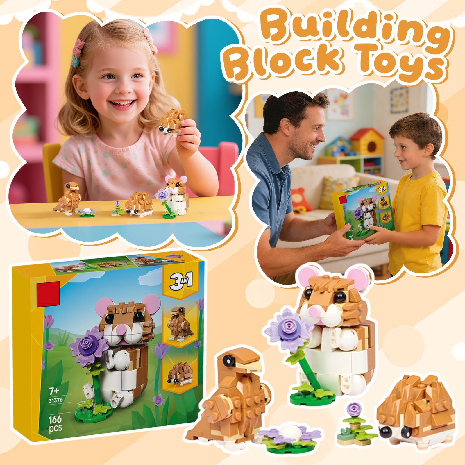 

Милий хом як, хлопчик і дівчинка, конструктор, іграшка, подарунок, конструктор, іграшка One Size коричневий