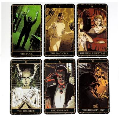 Nuovissimo Mazzo Tarot 78 Carte Mostri Universali 10,5*6,3cm Porta lo Spirito Spettrale dei Mostri dei Film Classici nelle Letture dei Tarocchi