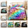 3D Cartoon Dinosaur Bedding Set Single Bed Double Bed Cover Pillowcase 2/3pcs Cute Animal Soft Cover Kid Boys Gift