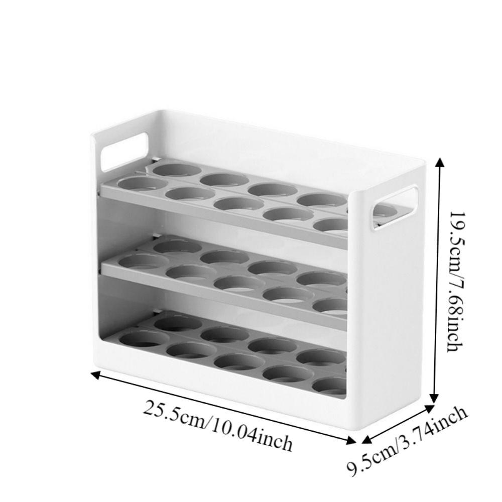 Plastic Flip-top Egg Storage Box Anti-drop Egg Storage Tray 3 Tiers Egg Storage Box Refrigerator