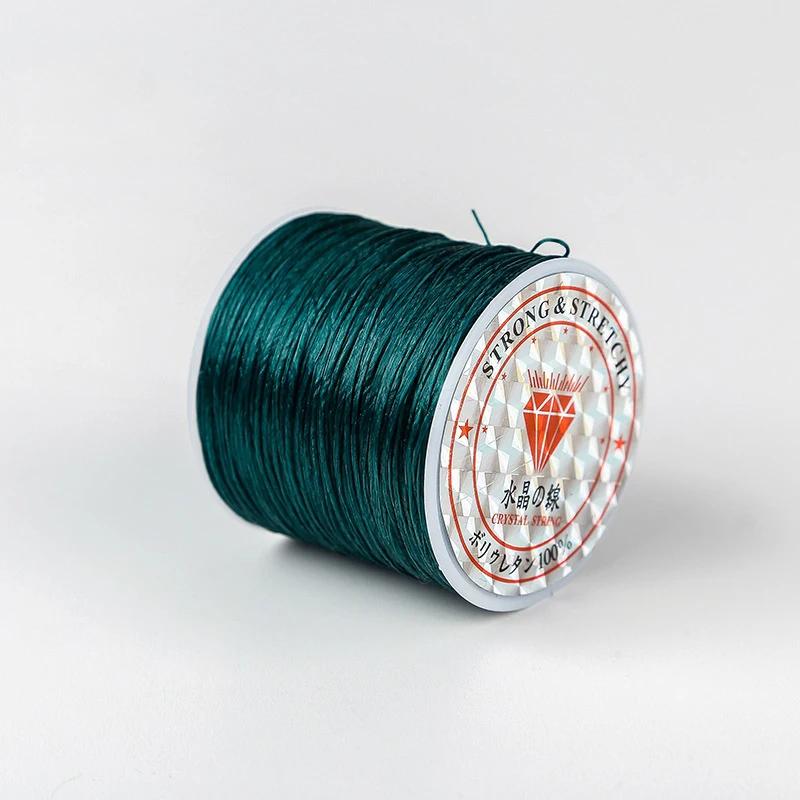 50Meters 0.8mm Elastic Thread Round Crystal Line Nylon Rubber Stretchy Cord Elastic Rope for Jewelry Making Beading Bracelet