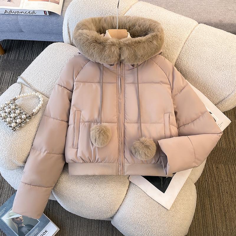 New Winter Down Jacket for Women, Short Style, Thickened Cotton Coat, Plus Velvet Cotton Jacket for Small People