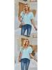 Spring/Summer Women's Lace V-Neck Ruffle Sleeve Loose T-Shirt