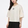 PUMA Embroidered Logo Casual Sports Breathable Short Sleeve Round Neck T-Shirt Women Tops Off-White 533212-73