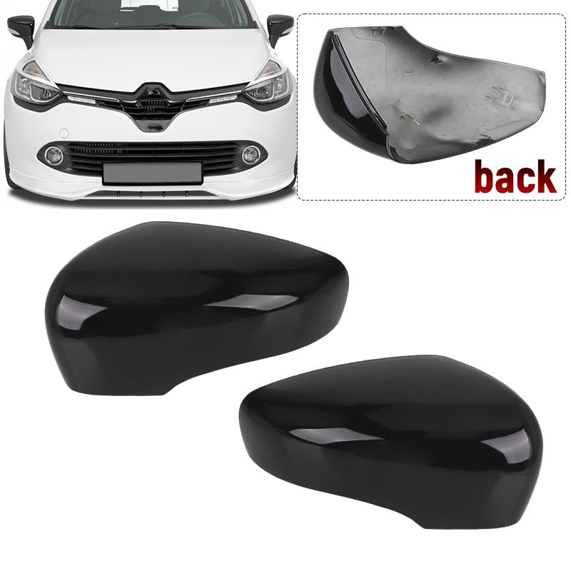 Glossy Black/White Car Side Door Rearview Mirror Cover Cap For Renault Clio 4 Mk4 / Zoe / Captur 2012- Door Wing Mirror Case