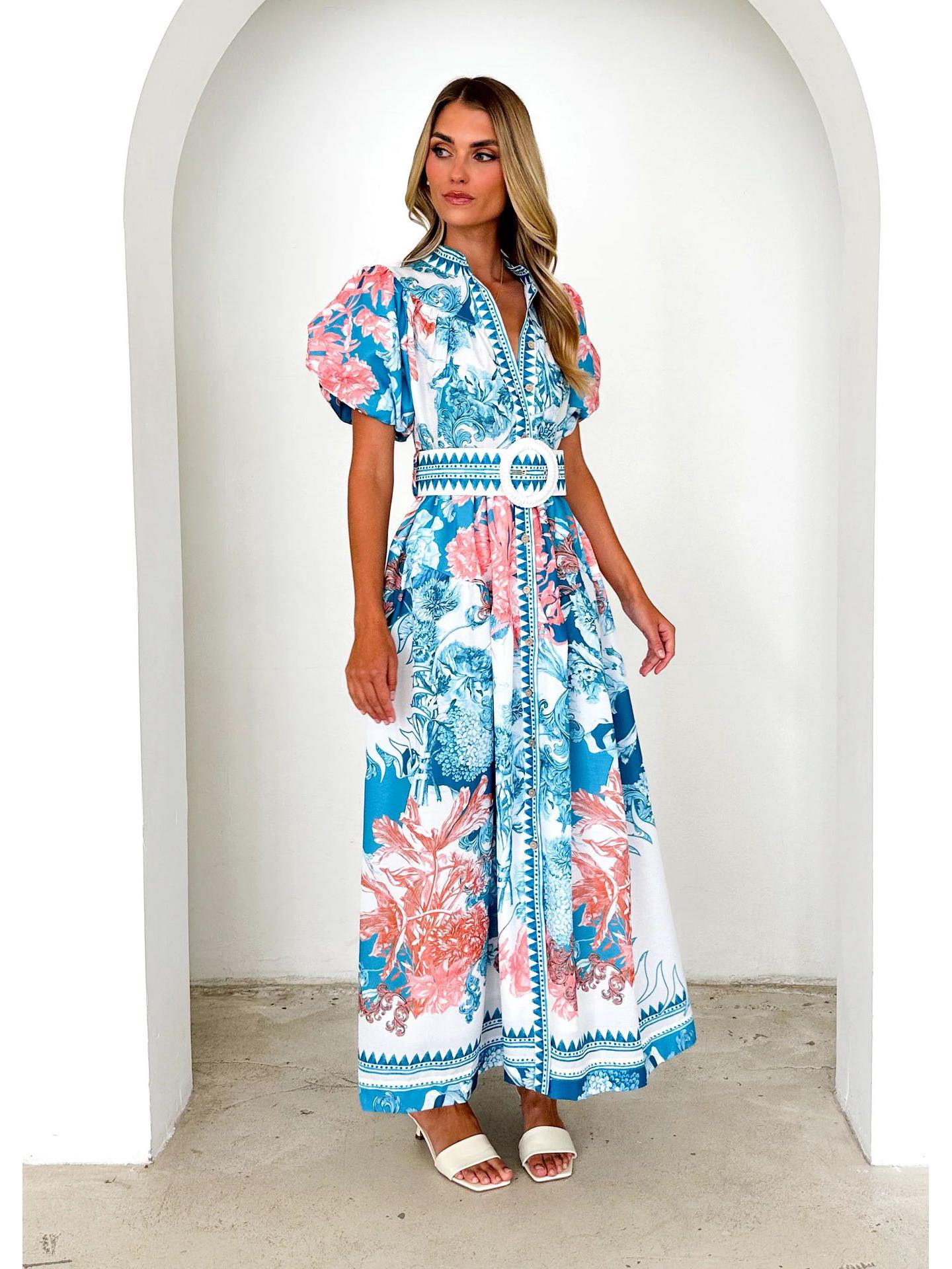 

Платье макси с принтом в стиле тай-дай для летней моды в честь 25-летия Extra Large синий