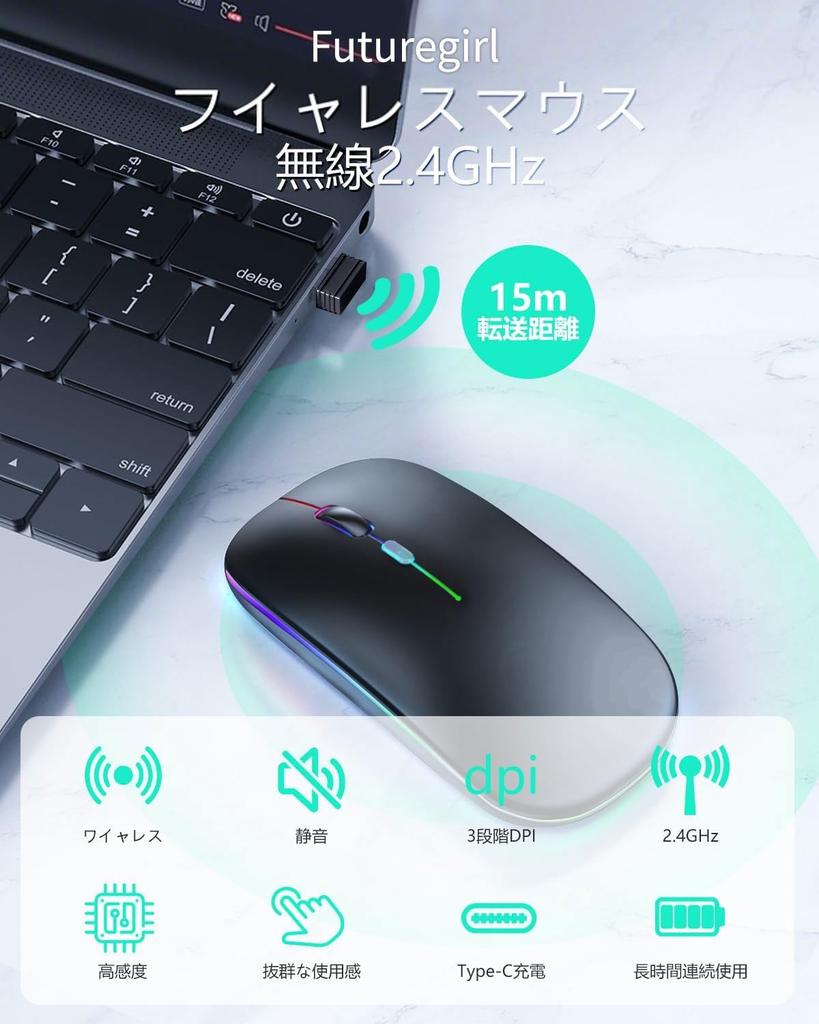 Wireless Bluetooth Instant High DPI Easy Easy Compatible with and MacBook Mouse, Slim, 5.0, Quiet, Connection, Compact, Sensitivity, 2.4GHz, 3-Level