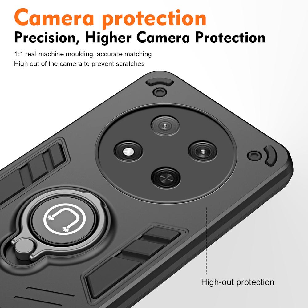 KEYSION Shockproof Case for HONOR Magic 7 Lite 5G Camera Protection Ring Stand Phone Back Cover for Huawei Honor X9c 5G