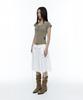 ROUGHNECK Ascii Cross Henley Neck T-Shirt Khaki Brown