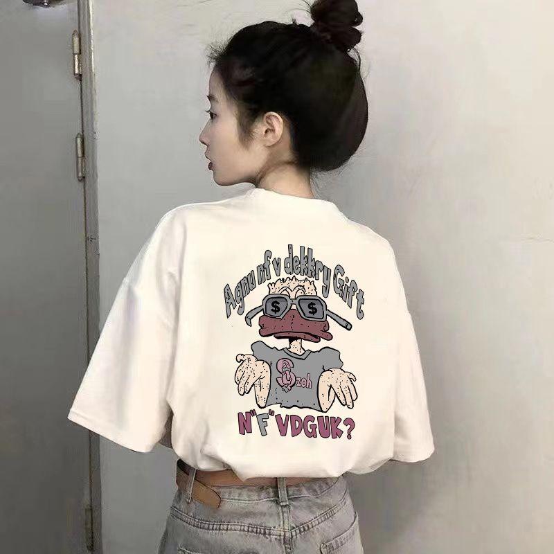 Summer Kids Adult Fashion Print Short Sleeve T-Shirt Casual O-Neck Oversized Women's Tees Top Girl Clothing