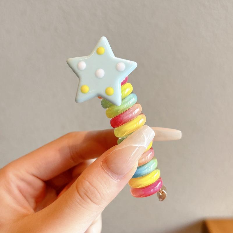 2025 Elastice de păr Little Star cu împletitură bubble - Coadă de cal înaltă, accesorii de păr tip fir telefonic pentru fete