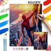 Disney SpiderMan oil paint by numbers painting kit handmade diy home decor gifts wall art canvas sunset city skyscraper view relaxing