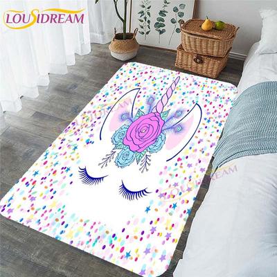 Tapetes de unicornio rosa, tapetes con estampado de unicornio en 3D, alfombras para sala de estar, alfombra de juego para niños, alfombras bonitas para dormitorio