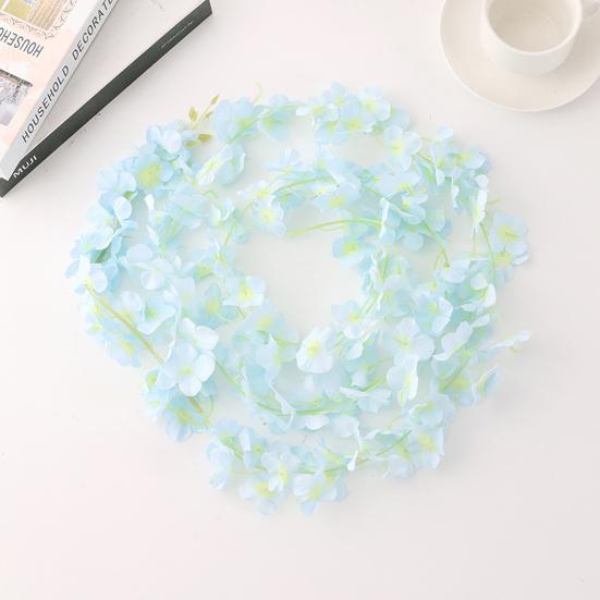 Simulation Hydrangea Vine No Watering DIY Faux Silk Flower Ornamental Fake Hydrangea Flower Vine Garden Decor for Party