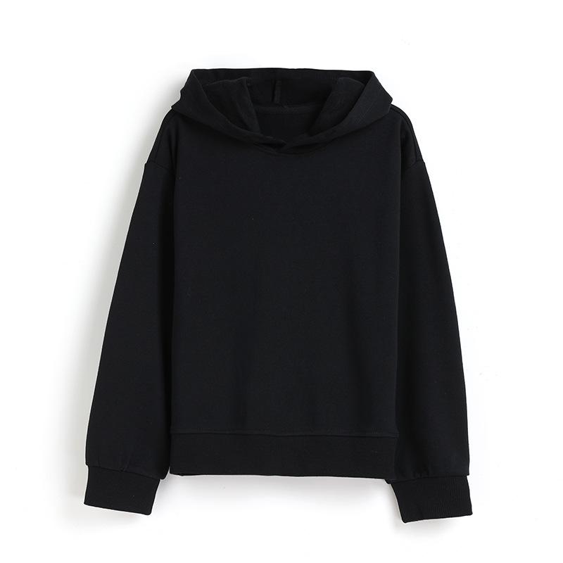 Kid s hooded crew collar sweatshirt - comfortable, warm, outdoor casual style for spring and autumn 90（2-3Y） чёрный