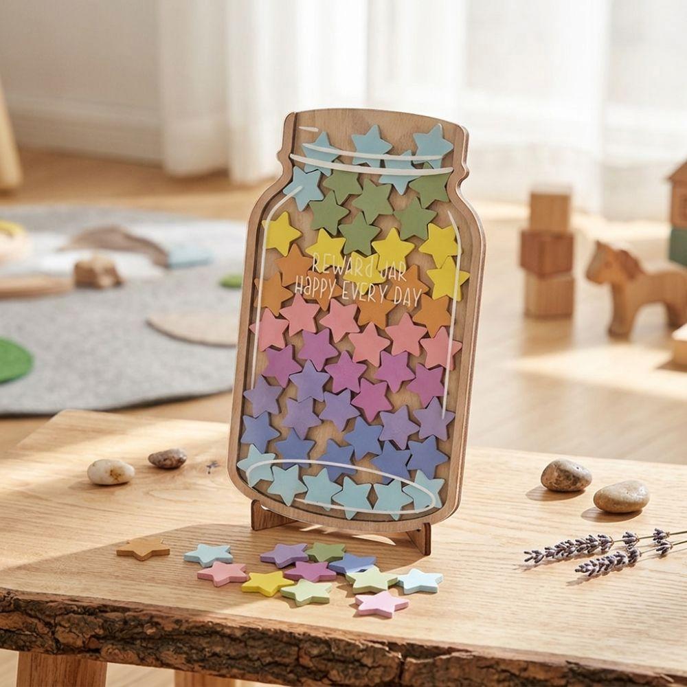 Reward System Star Reward Jars with 45 Stars Self-discipline Reward Bottle  Office