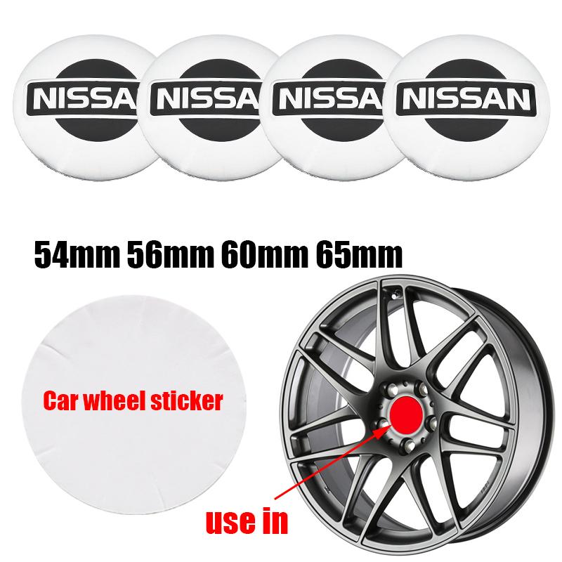 

4pcs 3D new Nissan 65mm 60mm 56mm 54mm Car Wheel emblem Wheel Center Hub Cap auto Rim refit badge covers sticker accessories 56mm wheel sticker&Nissan