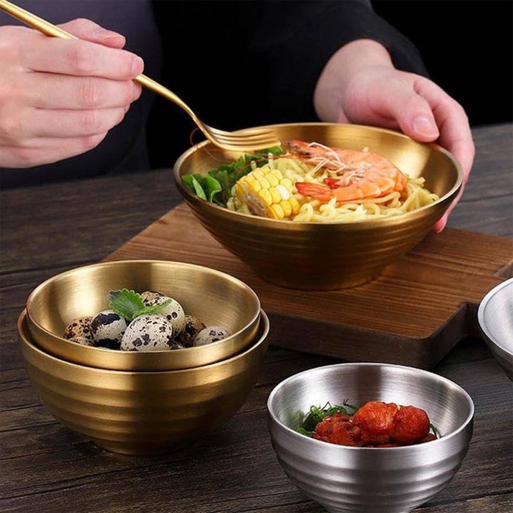 Japanese- Stainless Steel Conical Bowl, Korean- Ramen Bowl, Stainless Steel Bowl, Instant Noodle Bowl, -scalding Horn Bowl.
