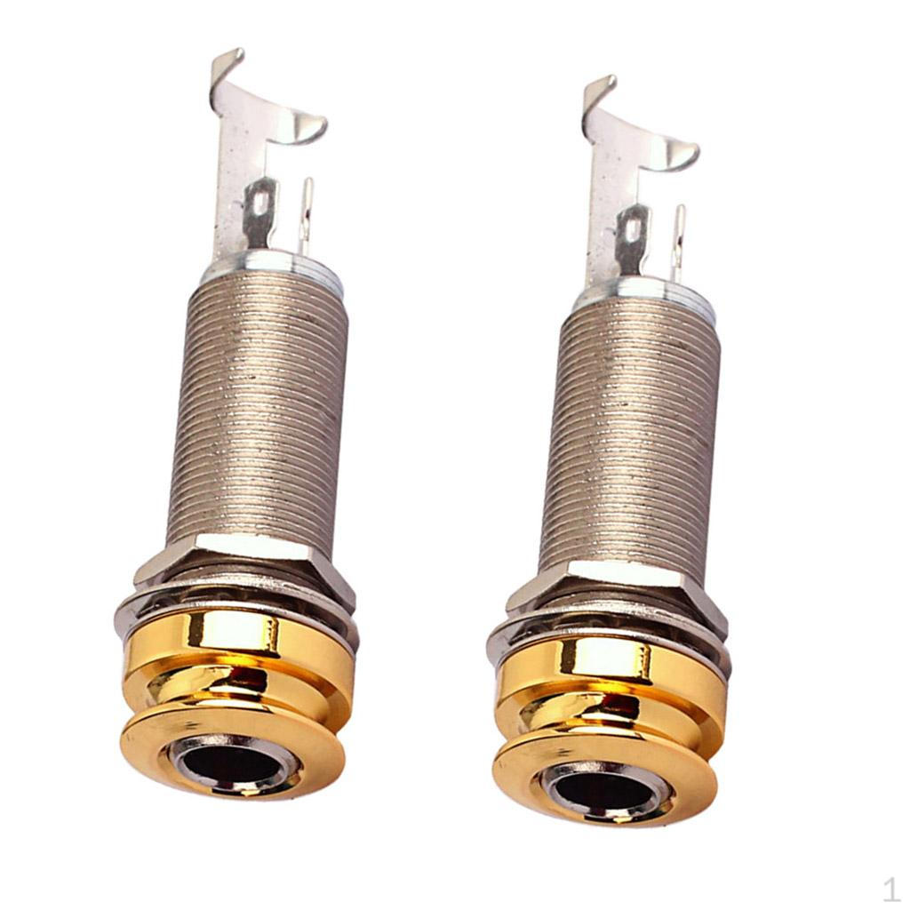2pcs 6.35mm 1/4inch Cylinder Output for Electric Guitar Bass Mandolin