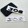 Neues 3D ABS Chrom Schwarz Logo 308 Emblem Buchstaben Aufkleber Auto Heckklappen Emblem für Peugeot 308 SW GT Line GTI T9 T7 P5 Zubehör