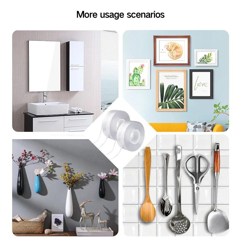 Multifunctional Double Sided Adhesive Tape Waterproof Reusable Strong Sticky Glue 5M 3M Monsters Tapes Wall Stickers