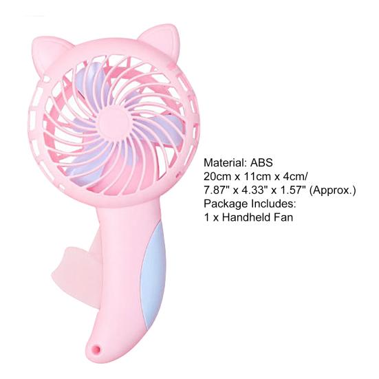 Student Fan Strong Wind Comfortable Grip Cat Design Mini Hand Pressure Fan for Home