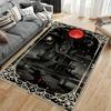 Haunted House Carpet with Red Moon and Gothic Pattern Design Suitable for use as an anti-slip for living room bedroom sofas