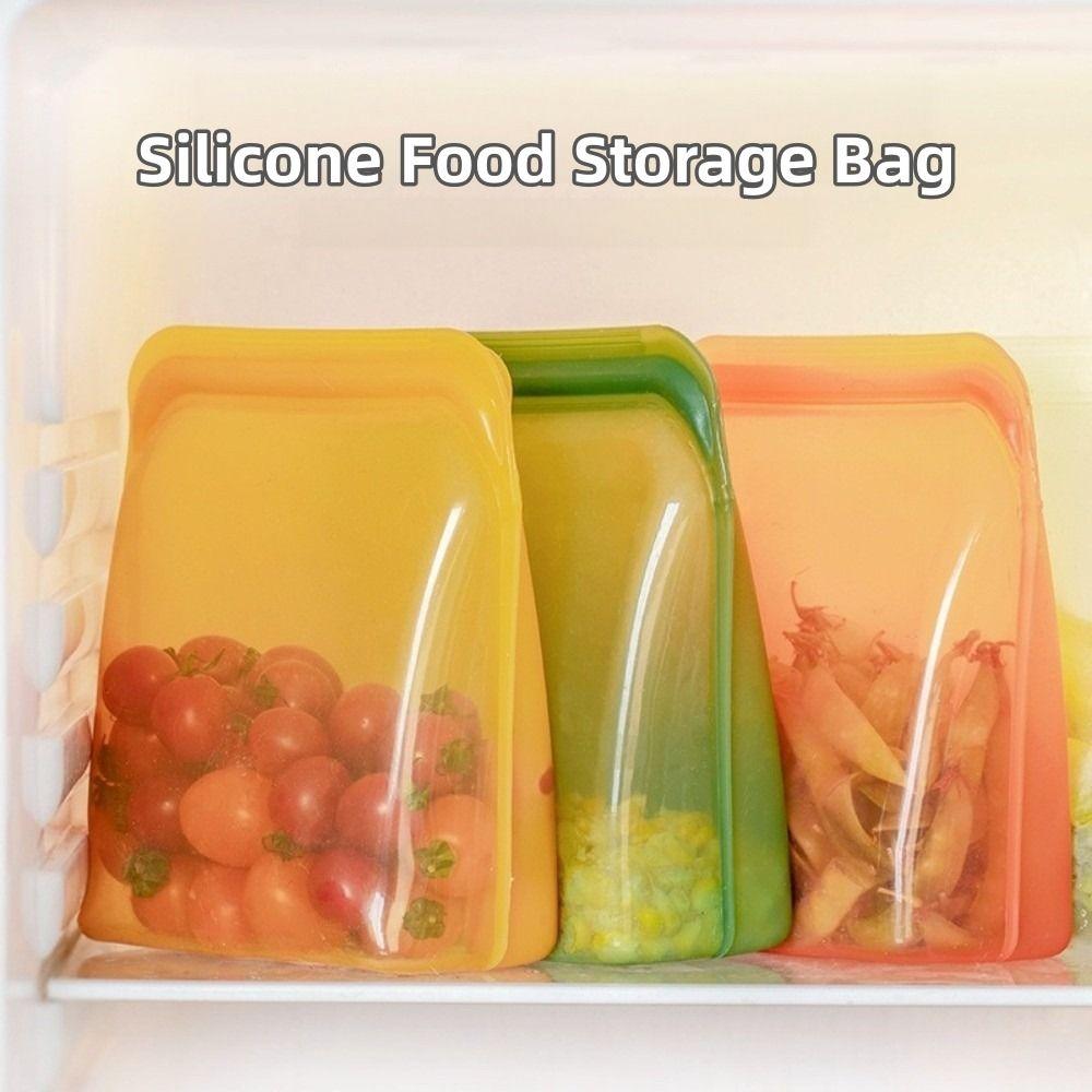 1600ml Food Storage Bag Silicone Meal Prep Bag New Reusable Freezer Bag Travel Use