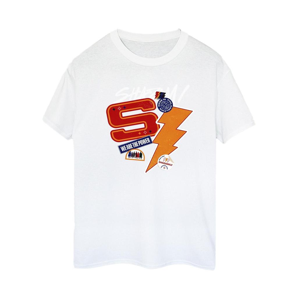DC Comics Womens/Ladies Shazam Fury Of The Gods Sticker Spam Cotton Boyfriend T-Shirt