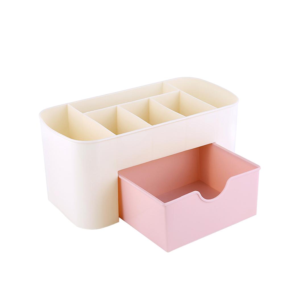 

Storage Organizer Box Drawer Make Up Brush Holder Storage Pot Jewellery Cover светло-розовый