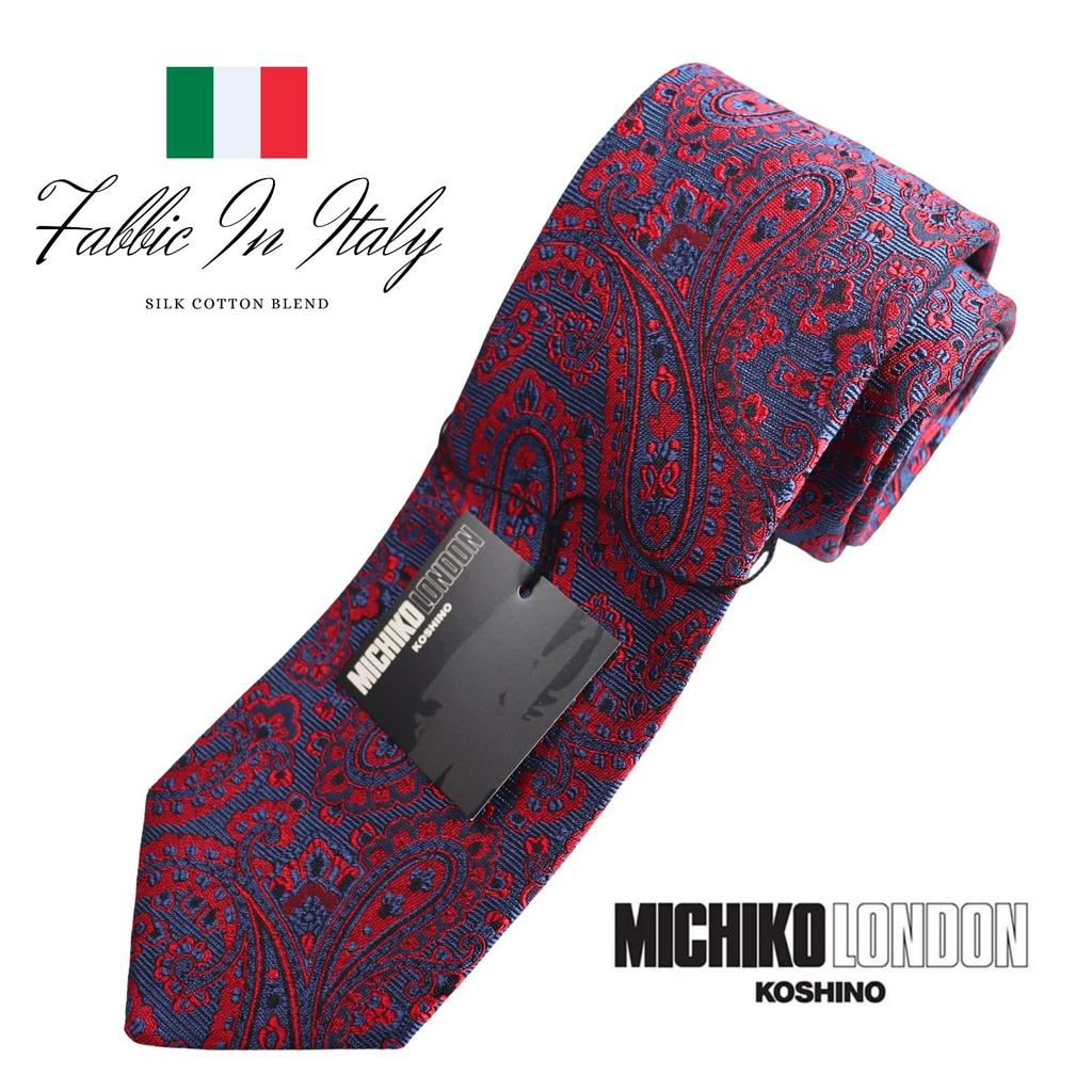 [Michiko London] Brand Necktie, Gift Box Included, Italian Fabric, Made in Japan, Paisley Pattern, SilkCotton, Gift, Present, Men'sWomen's, Unisex,