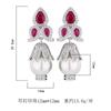 S925 Silver Needle Earrings Pearl Jewelry Fashionable Temperament Red Corundum High-end Feeling Women's Versatile