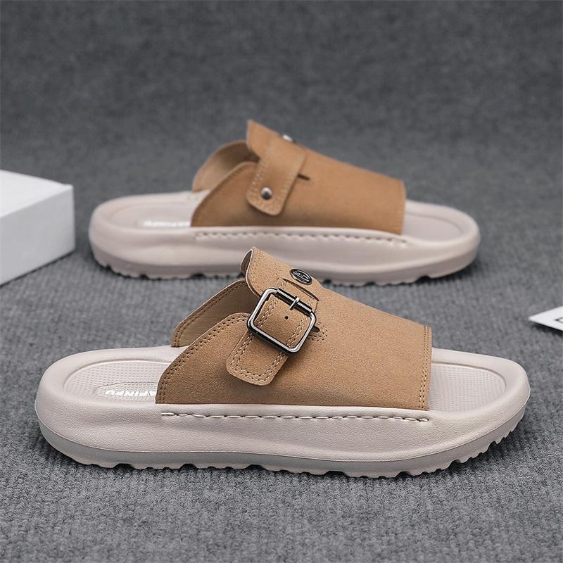 Fashion CYYTL Mens Slippers Casual Summer Shoes Beach Sandals Outdoor Slides Leather Walking Comfort Lightweight Luxury Designer Fashion