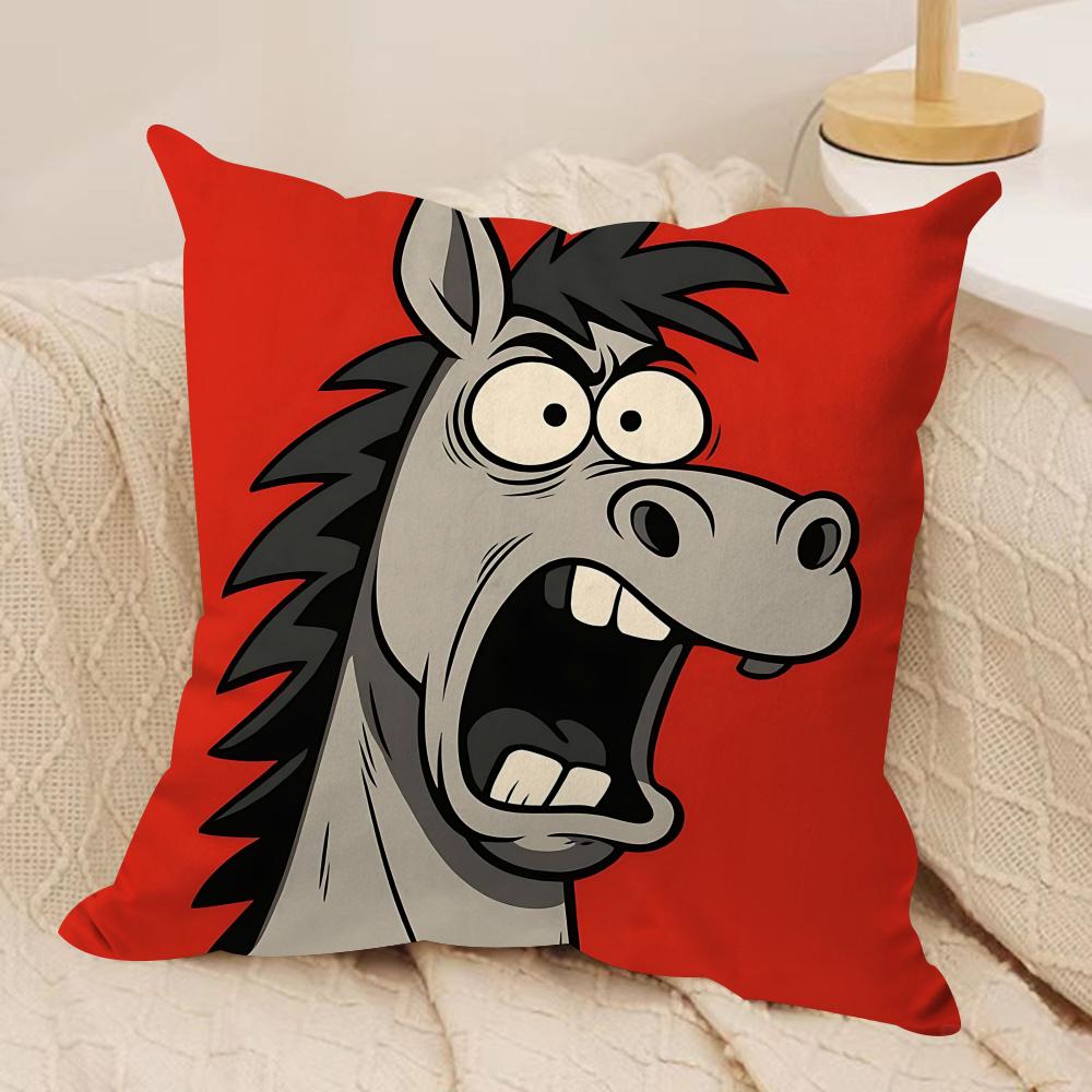 Kids Cartoon Cute Animal Cushion Cover Silky Short Plush Invisible Zipper Dustproof Sofa Pillow Case For Home Decor
