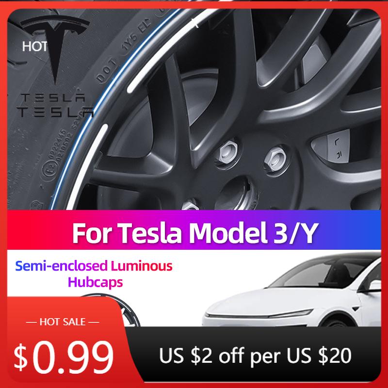 Car Sticker For Tesla Model 3 Model Y Upgraded Full Edge Wheel Hub 18 Inch 20 Inch Wheel Hub Cover Modification Car Accessories