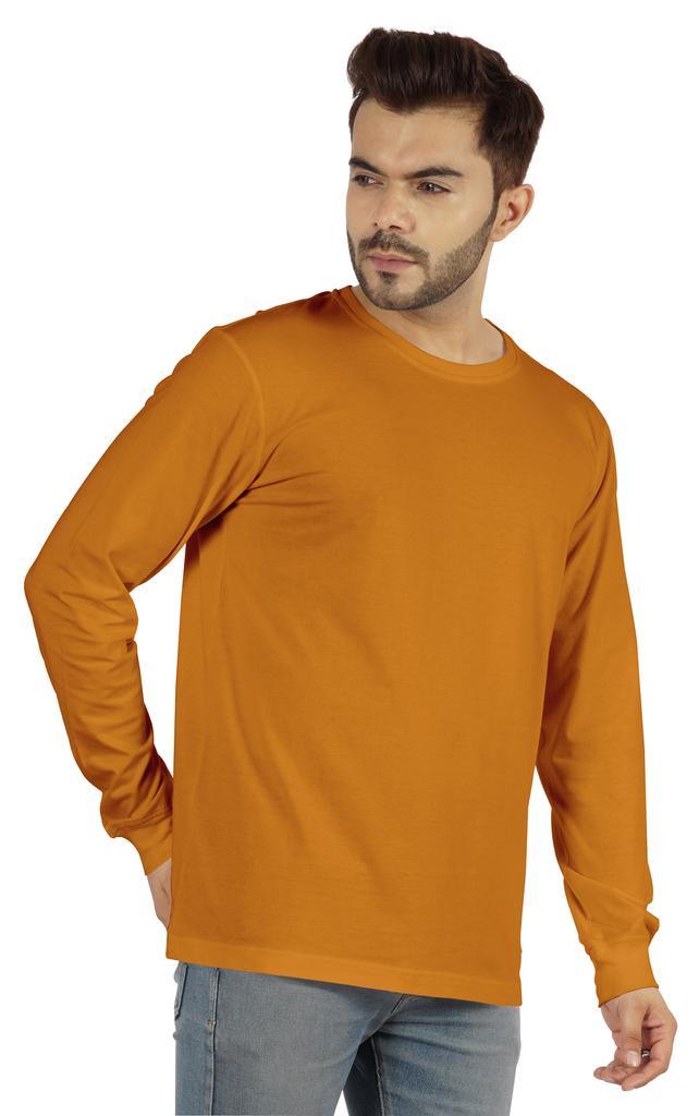 Inkmeso Men  S Cotton Long Sleeve T-shirt Basic Crew Neck Shirt