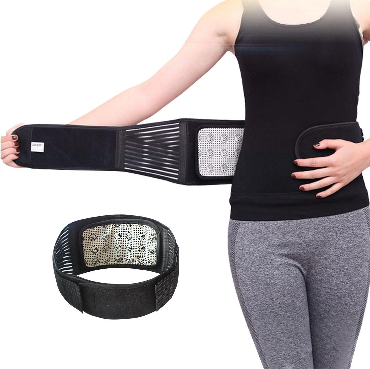 Self-Heating Magnetic Therapy Support Brace Adjustable Pain Relief Back Waist Support Lumbar Brace Belt S чёрный