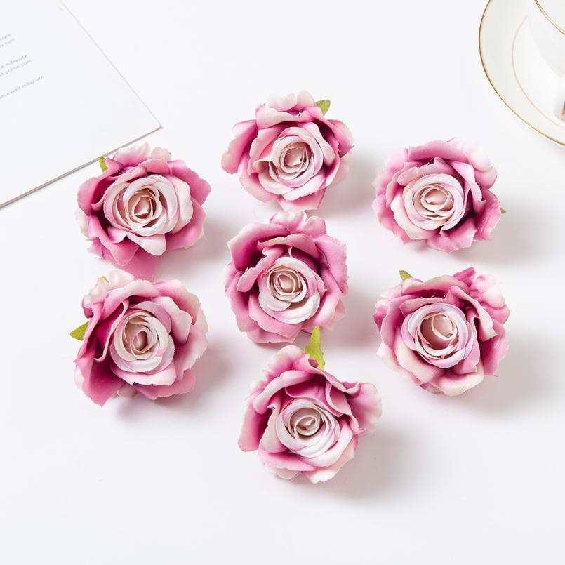100Pcs Silk Rose Artificial Flower Hot sale Christmas Wedding Bridal Bouquet Home Outdoor Garden Diy gift box Scrapbook Material
