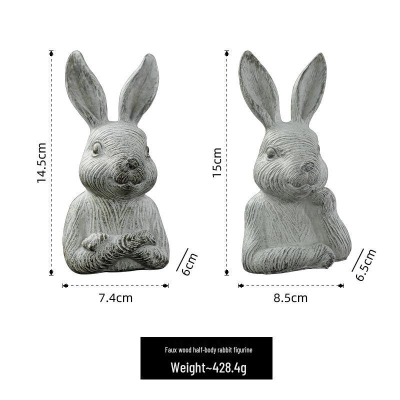 

Американская ретро фигурка кролика с эффектом состаривания: Смола Ручная работа Скульптура животного для сада, балкона или подарок на новоселье