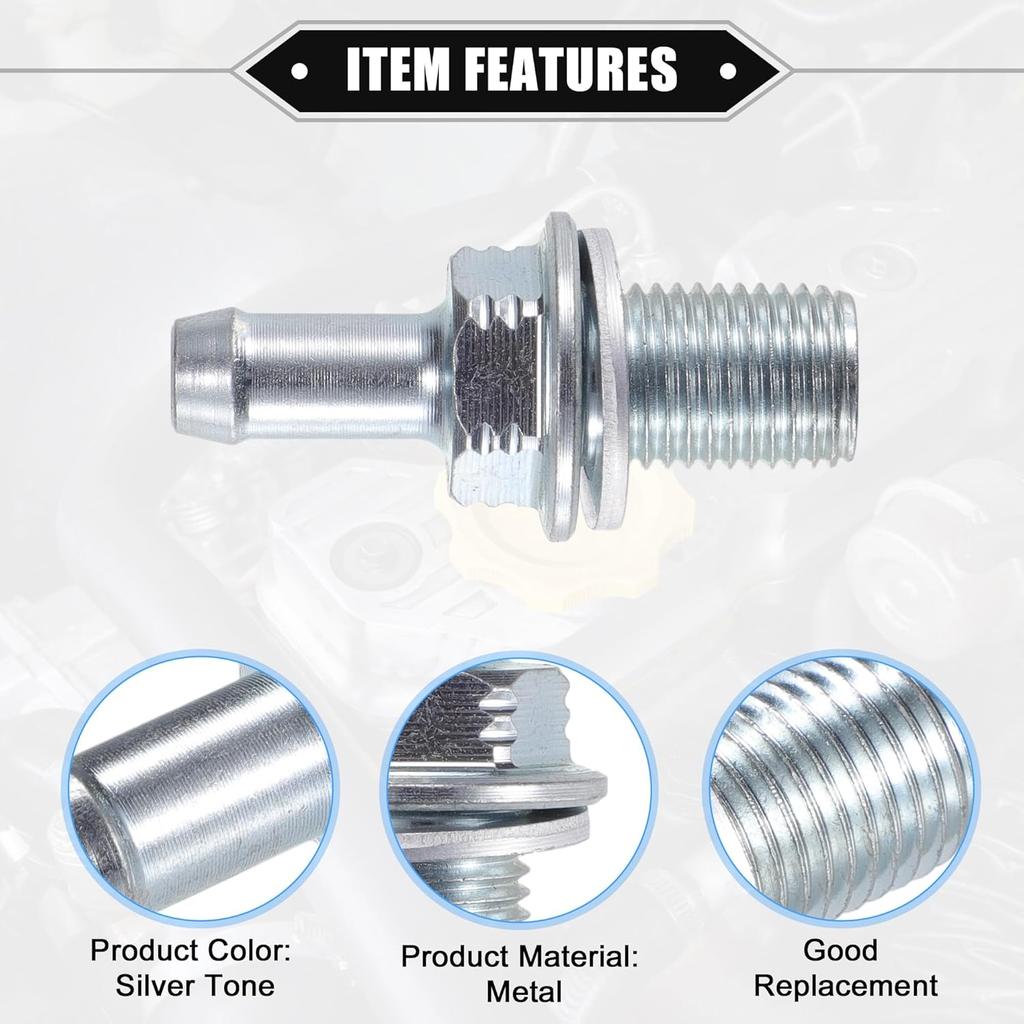 PCV Valve Compatible for Honda CR-V 2002-2009 for Honda Accord 2003-2007, Durable Metal Silver Tone Exhaust Positive Crankcase Ventilation Valve