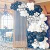 Black White Balloons Garland Arch Silver Confetti Balloon Kit Graduation Baby Shower Wedding Anniversary Baby Shower Decoration