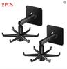Self Adhesive Kitchen Utensil Hook Rack 360 Degree Rotating Folding Wall Hanger for Spatulas Spoons Ladles and Cooking Tools