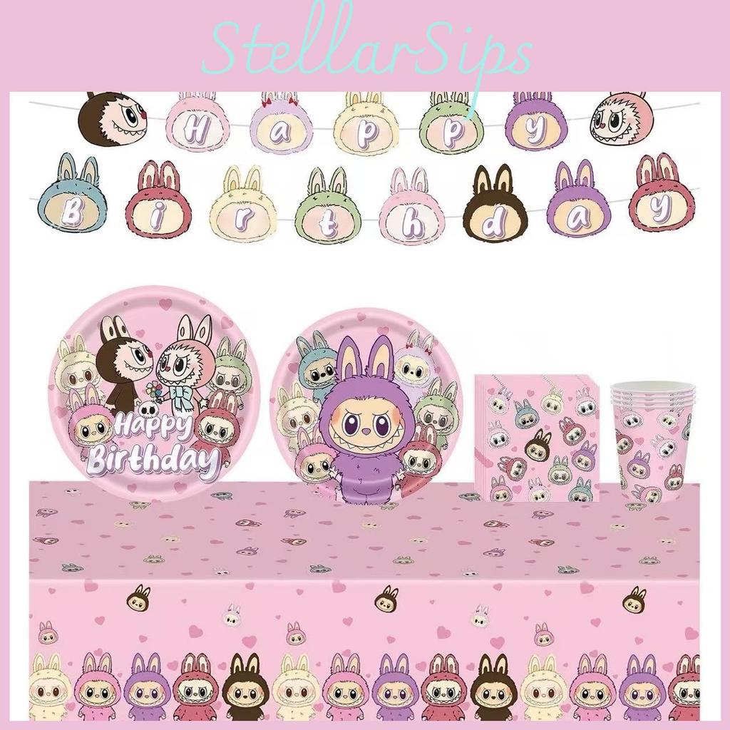 Feestdecoratie Verjaardag Tafelkleed Servies Feestbanner Requisieten Set