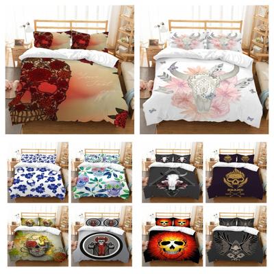Bedspread 3D Skull Pattern Duvet Cover Set High Quality Queen Bedding Suit Polyester Comforter Cover Set