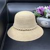 High quality raffia hat women's summer seaside sunshade sunscreen straw hat fashion face small bucket hat foldable