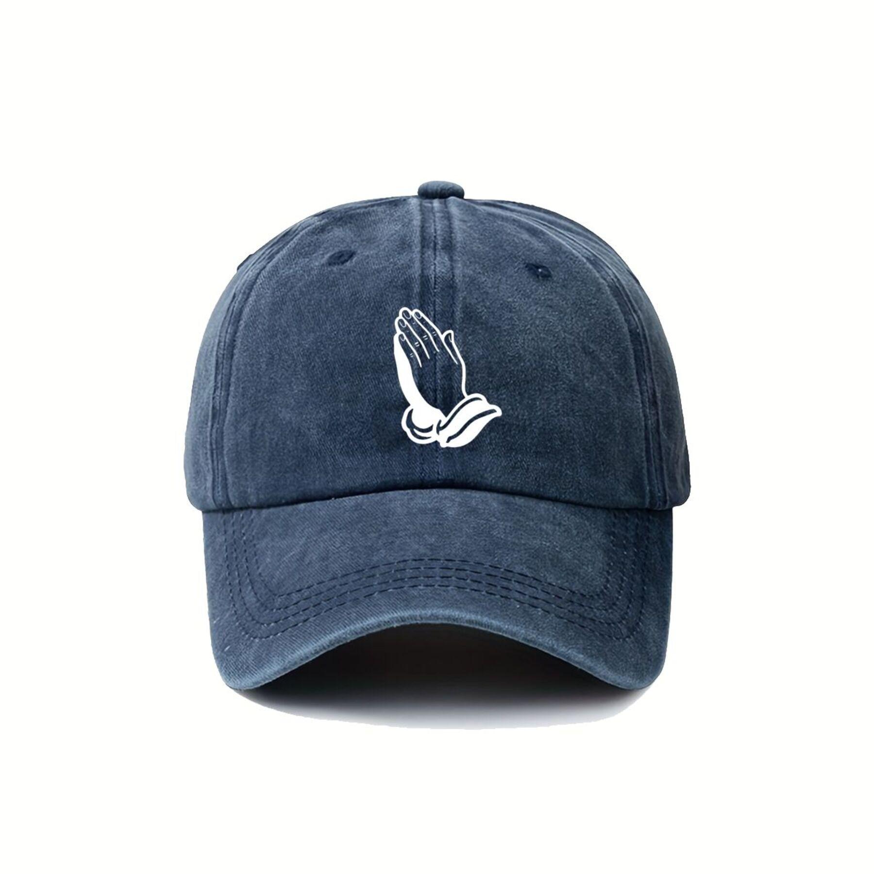 Praying Hands Graphic Baseball Cap Washed Cotton Unisex Casual Sun Hat Golf Cap One Size